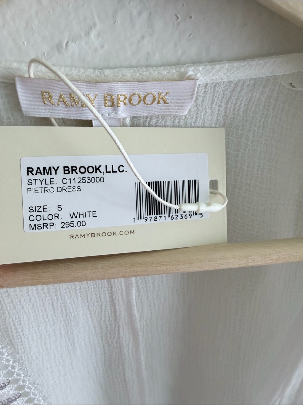 Ramy Brook Pietro Dress White Sequin Trim Boho Cover-Up Tunic Small NWT - Picture 2 of 8